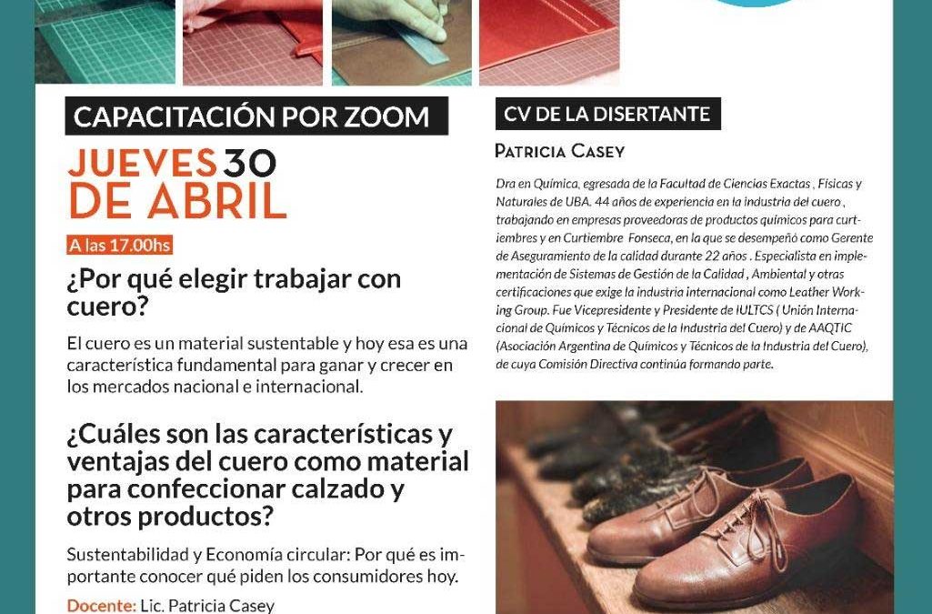 Capacitación por ZOOM – ¿Porqué elegir trabajar con cuero?