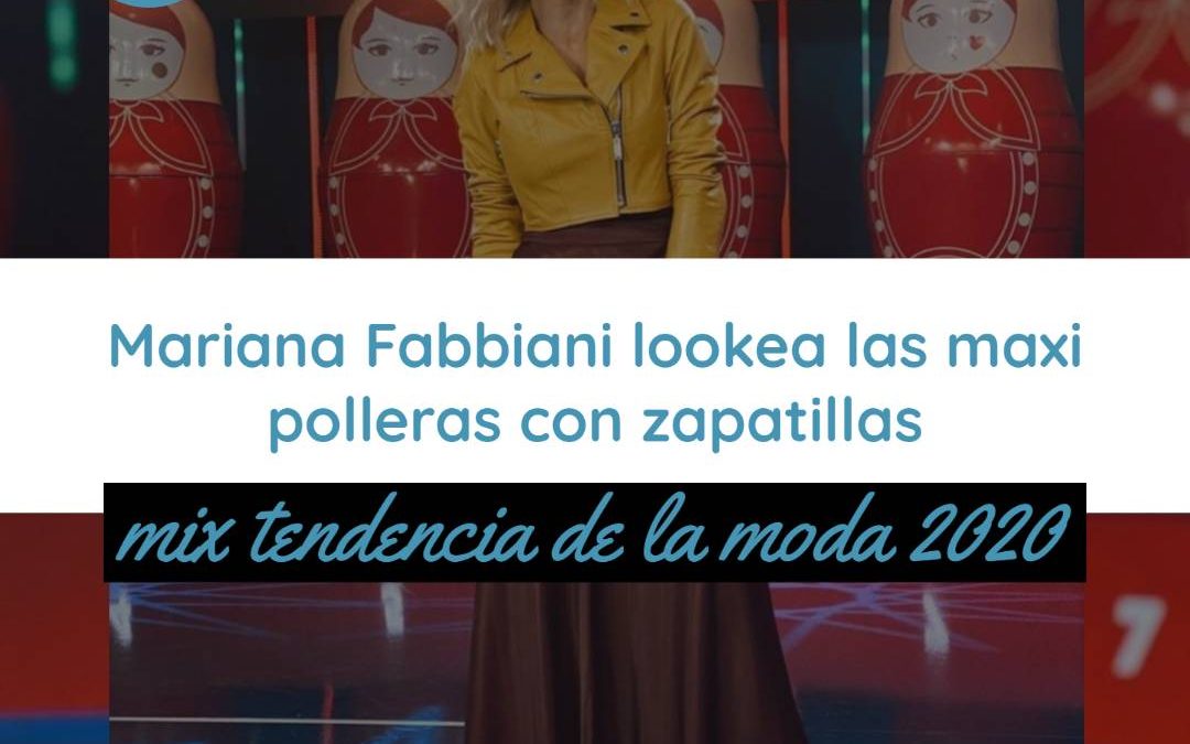 Mariana Fabbiani lookea las maxi polleras con zapatillas: mix tendencia de la moda 2020